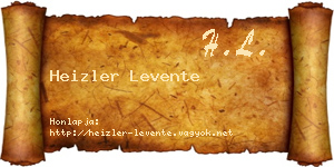Heizler Levente névjegykártya